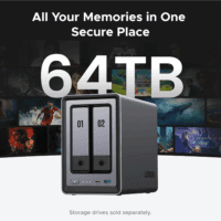 Nasync DXP2800 2-Bay Desktop NAS, Intel N100 Quad-Core CPU, 8GB DDR5 RAM, 2.5Gbe, 2 * M.2 Nvme Slots, 4K HDMI, Network Attached Storage (Diskless) - Image 3