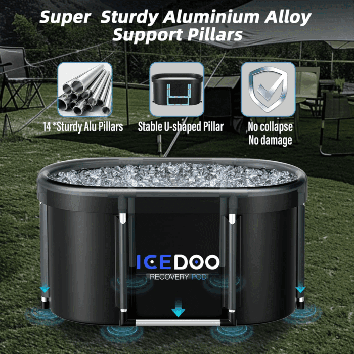Upgrade XL 129 Gal Large Oval Ice Bath Tub for Athletes,Multiple Layered Portable Outdoor Cold Plunge Tub for Recovery,Cold Plunge for Family-Foldable Ice Baths for Home,Gyms,Indoor Use - Image 5