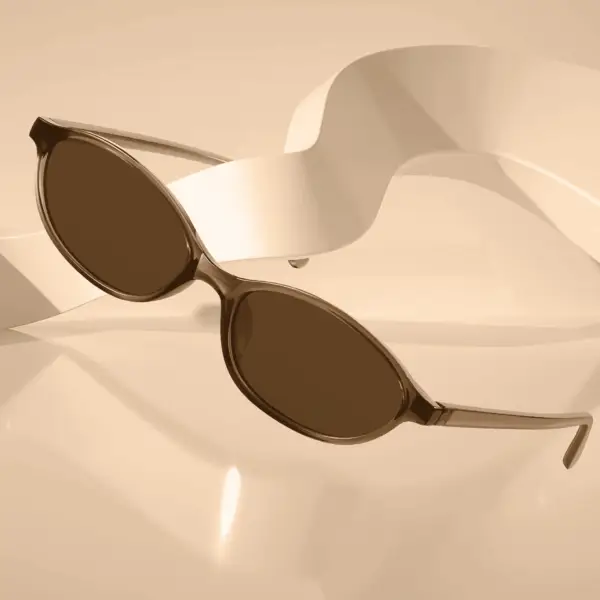 Retro Oval Sunglasses for Women 90S Design Small Cat Eye Sun Glasses UV Protection Y2K Trendy Narrow Shades - Image 3