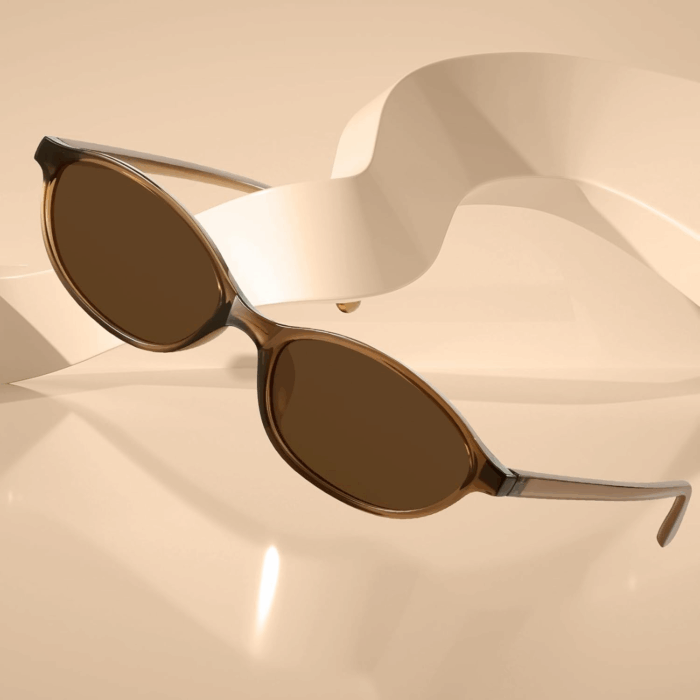 Retro Oval Sunglasses for Women 90S Design Small Cat Eye Sun Glasses UV Protection Y2K Trendy Narrow Shades - Image 3