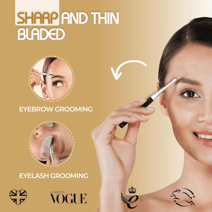 Soft Grip Eyebrow Trimmers | Brow Scissors for Women and Men | Precise & Sharp | Stainless Steel Tip Beauty Scissors | Eyebrow Grooming & Shaping | Brow Care | Eyelashes, Beard, & Nose Hair Trimmer - Image 5