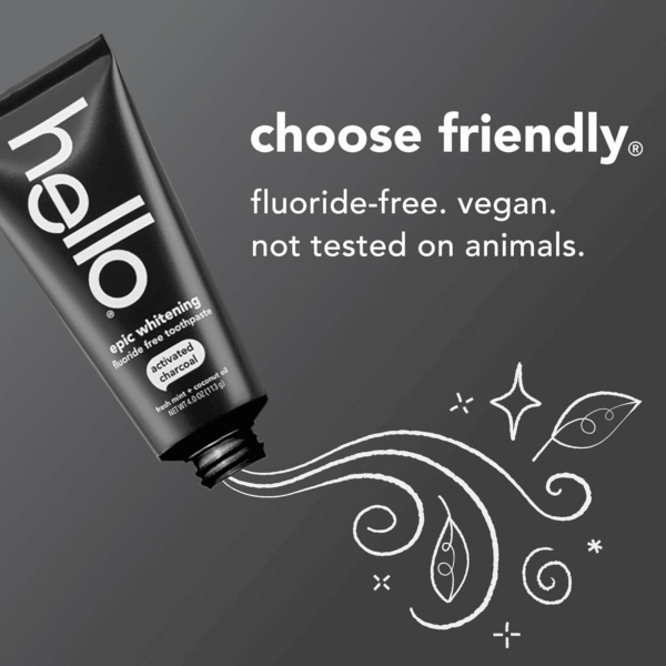 Epic Whitening Charcoal Fluoride Free Toothpaste, Activated Charcoal Toothpaste with Coconut Oil, Whitens Teeth Naturally, SLS Free, Fresh Mint, 4.0 Oz Tube - Image 3