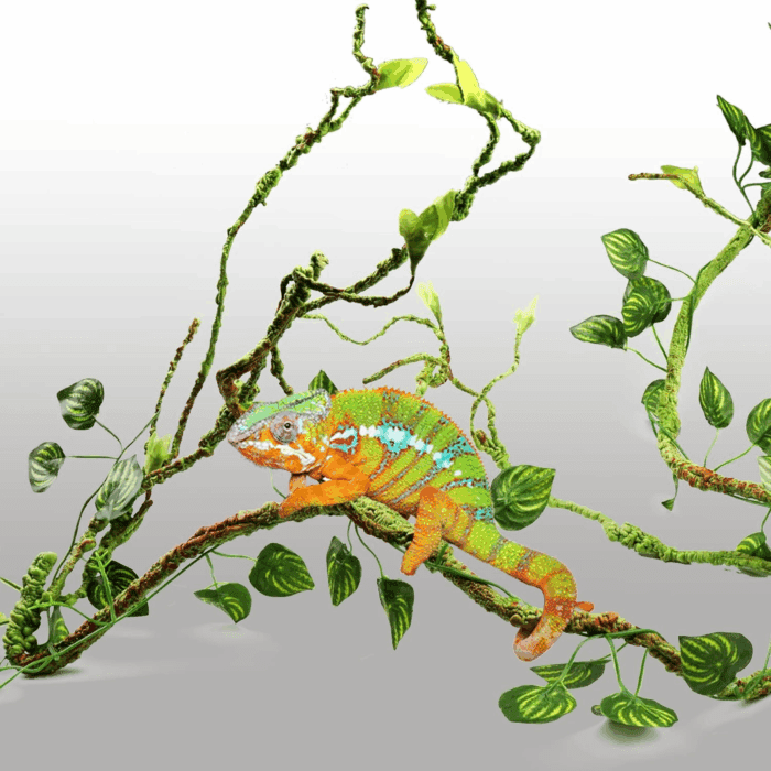 Reptile Plants, Terrarium Hanging Plant Vines Artificial Leaves Reptile Hide, Leopard Gecko Tank Accessories, Terrarium Decorations for Bearded Dragon Lizard Snake Geckos Chameleon - Image 6