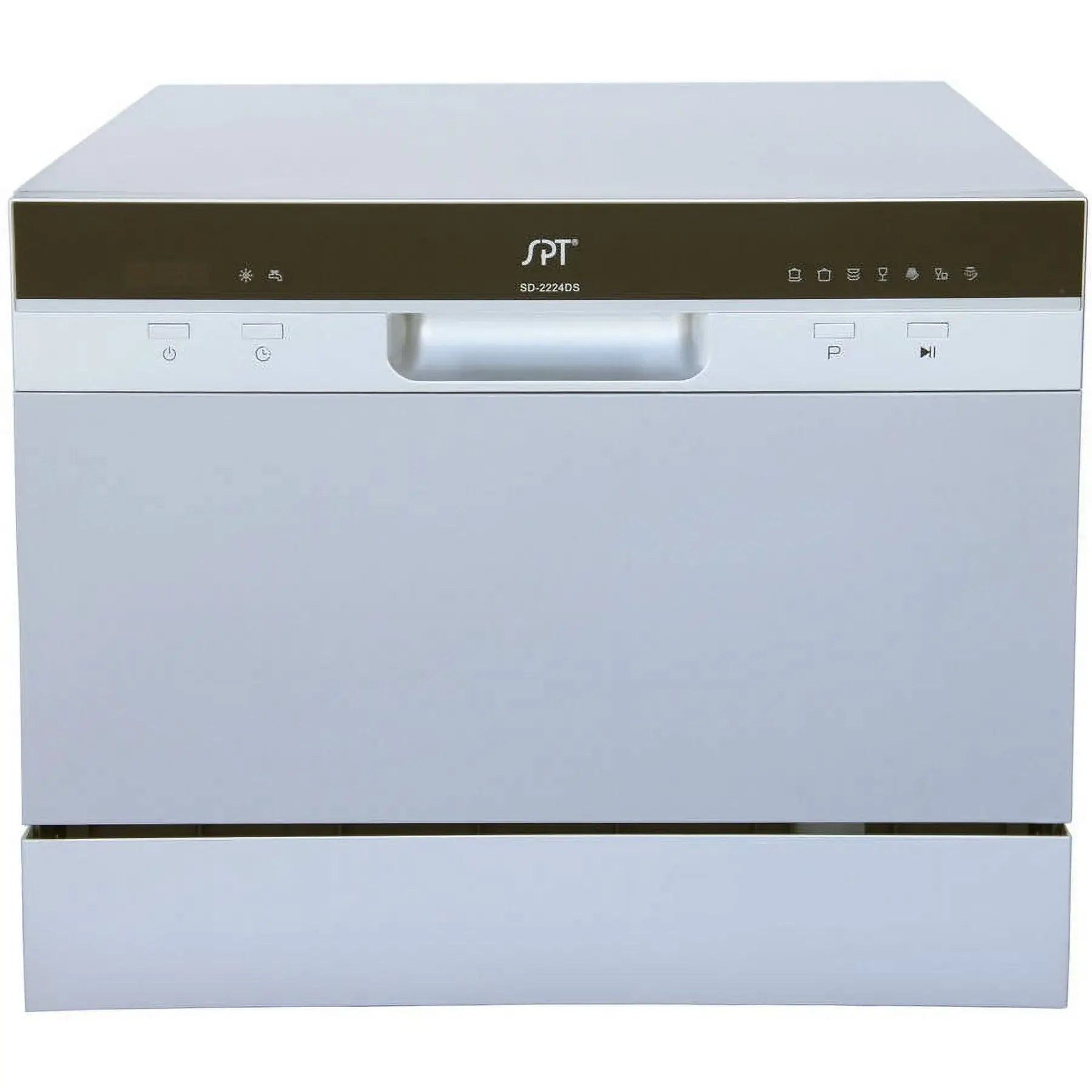 6 Place Settings Silver Countertop Dishwasher with Delay Start and LED Display
