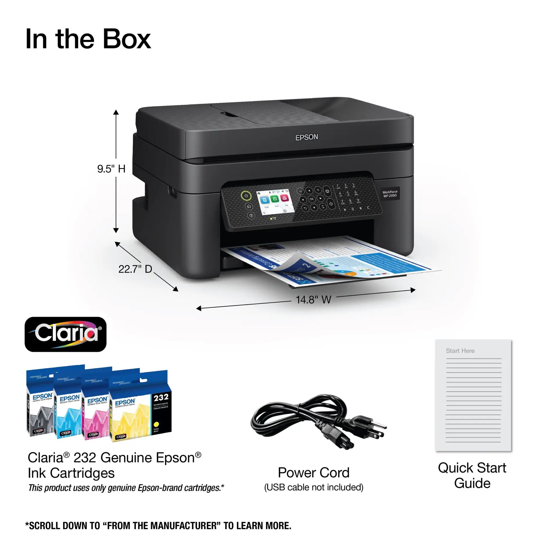 Workforce WF-2950 All-In-One Wireless Color Printer with Scanner, Copier and Fax - Image 5