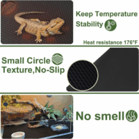 Reptile Carpet Reptile Substrate Floor Reptile Terrarium Mat Liner Durable and Dirt Resistant Reptile Carpet for Leopard Gecko Lizard Bearded Dragon Tank Accessories(Black) - Image 3