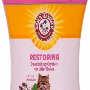 Restoring Cat Litter Box Deodorizing Crystals, Clary Sage & Mint Scent - Cat Smell Eliminator for Home, Odor Control, Cat Litter Crystals, Cat Essentials, 15 Ounce
