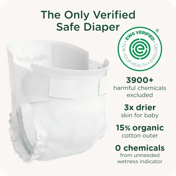 Our Diapers | EWG Verified Safe & Plant-Based Diapers | Leak Protection | Soft Organic Cotton Shell | Chlorine-Free Diaper for Sensitive Skin | Size 1 (7-14Lbs) 70 Count - Image 2