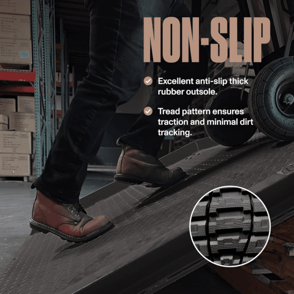 Work Boots for Men Soft Toe – 6Inch Leather Boots for Construction Rubber Sole Working Botas De Trabajo Para Hombre, “Tank” Workboots - Image 4