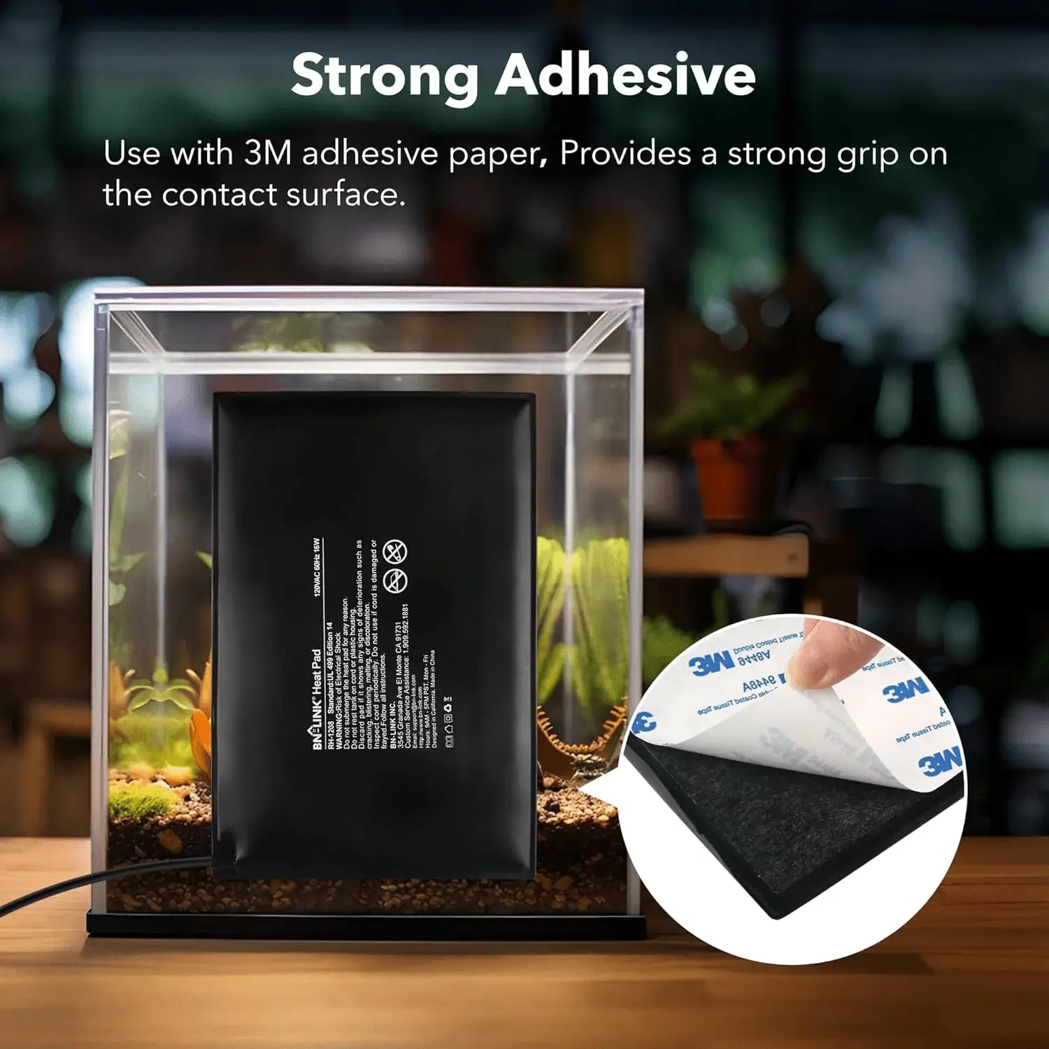 Durable Reptile Heating Pad 8" X 12" with Digital Thermostat under Tank Heater Terrarium Warmer Combo Set for Turtles, Lizards, Frogs, and Other Reptiles - Image 6