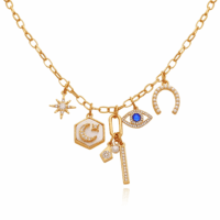 Women'S Gold-Tone Interchangeable Love Theme Charms Necklace. - Image 10
