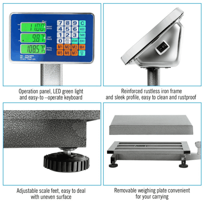 660Lbs Weight Platform Scale Digital Floor Folding Scale Postal Shipping Mailing - Image 7