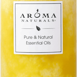Essential Oil Orange and Lemongrass Scented Pillar Candle, Ambiance, 2.5 Inch X 4 Inch, Yellow
