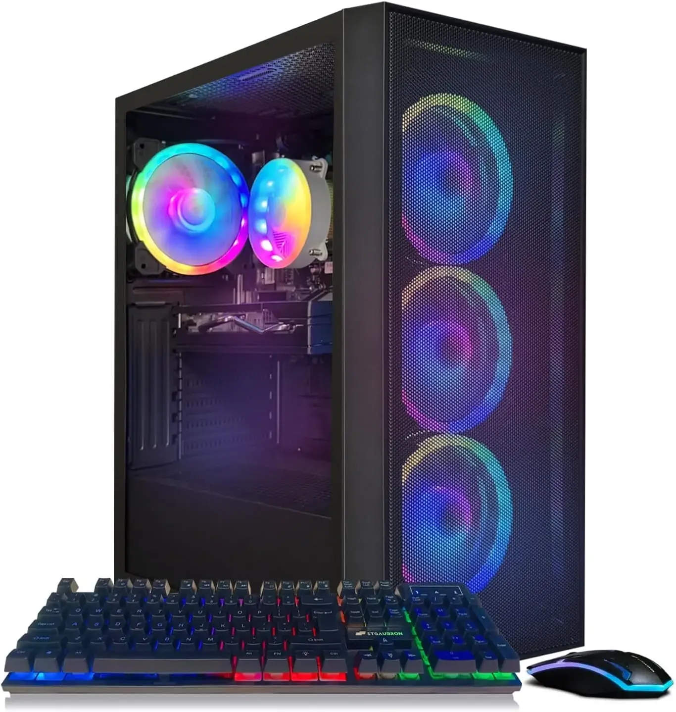 Gaming Desktop PC, RX 580 16G, Intel 10Th Gen G5905 3.5G, 16G RAM, 1T SSD, Wifi, BT 5.0, RGB Fan X 5, Windows 11 Home - Image 11