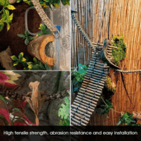 2 Pcs Reptile Vines for Climbing Bendable Jungle Vines Made of Handmade Umbrella Cord Weaving Rope Decor with 3 Suction Cup Accessories for Chameleon Crab Lizards Snakes Gecko Frog Hermit Crab - Image 7