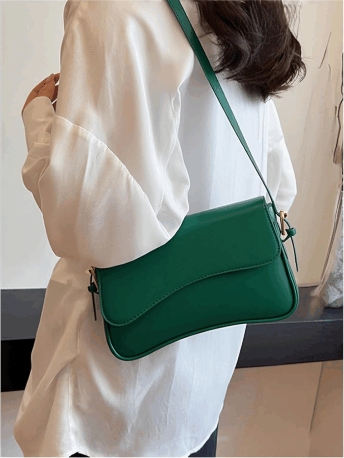 Shoulder Bag for Women Y2K Trendy Purse Vegan Leather Hobo Handbags Clutch Saddle Bag with 2 Removable Strap - Image 3