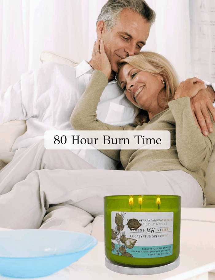 Eucalyptus Spearmint Aromatherapy 3-Wick Soy Scented Candle - 15.8 Oz Large Candle for Men and Women - Long Lasting Decorative Gift - Image 3