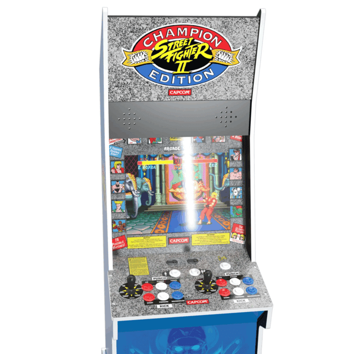 Street Fighter II Champion Edition Big Blue Arcade Machine with Stool - Image 6