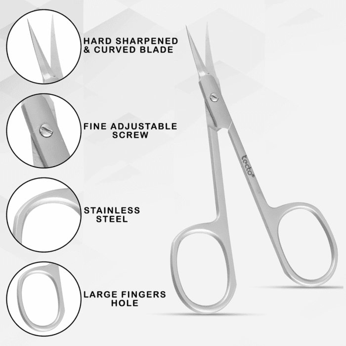 Professional Nail Scissors, Stainless Steel Manicure Scissors,Cuticle Scissors, Multi-Purpose, Eyelashes, Eyebrow, Toenail for Women and Men (Extra Fine Tip Nail Scissor) - Image 8