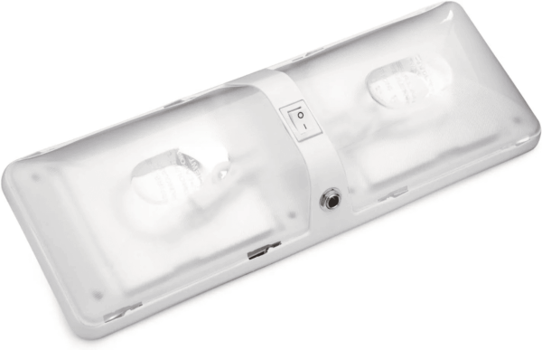 Euro-Style Single Dome Light with Jack Ceiling Light Fixture Camper RV Interior Lights