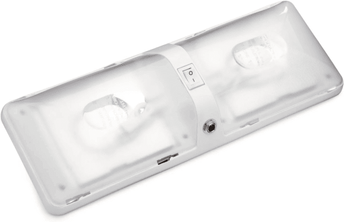 Euro-Style Single Dome Light with Jack Ceiling Light Fixture Camper RV Interior Lights