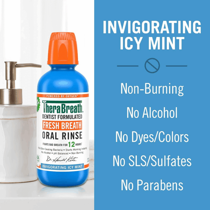Fresh Breath Mouthwash, Icy Mint Flavor, Alcohol-Free, 16 Fl Oz (Pack of 2) - Image 4
