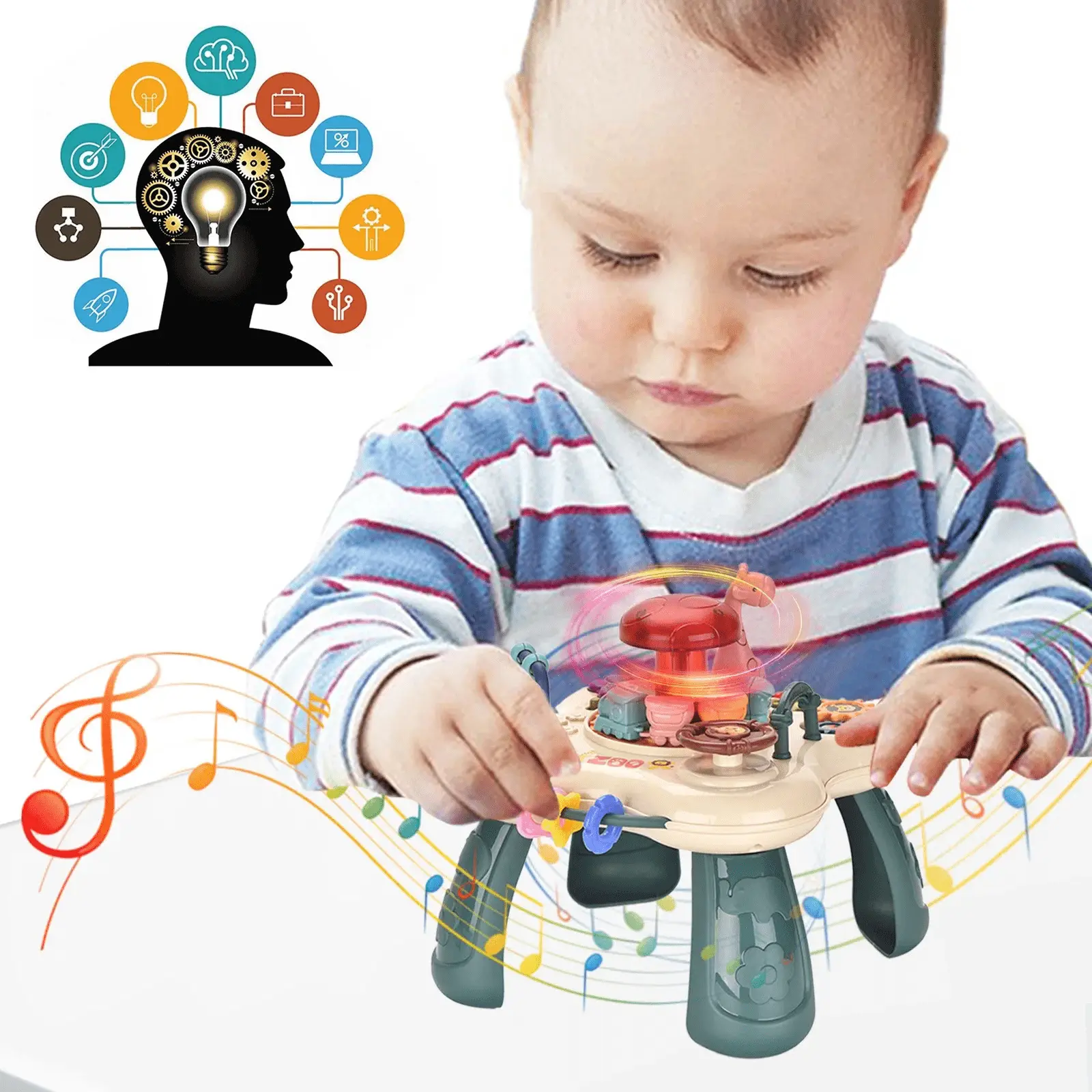 Baby Activity Table Center Learning Table - Educational Learning Musical Toys & Baby Standing Activity Center for Toddlers Sensory Game Table Parent Child Toys Gift for Boys Girls - Image 9