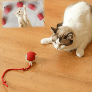 Interactive Cat Toys for Indoor Cats,2025 New Agility Move Cat Balls,Motion Activated Cat Balls, Cat Toys for Bored Indoor Cats（Red）