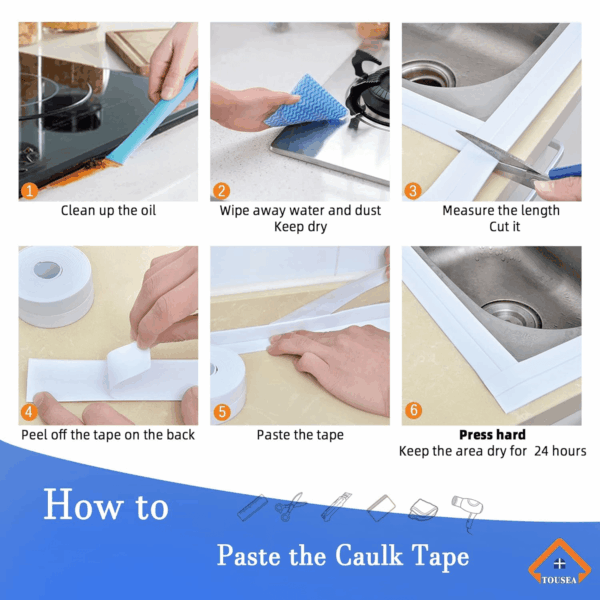 White Caulk Tape Waterproof Self Adhesive,White Bathroom Caulk Toilet Caulk Strip Bathtub Sealing Strip Tape for Bathroom Caulking Tape Shower Caulk - Image 5