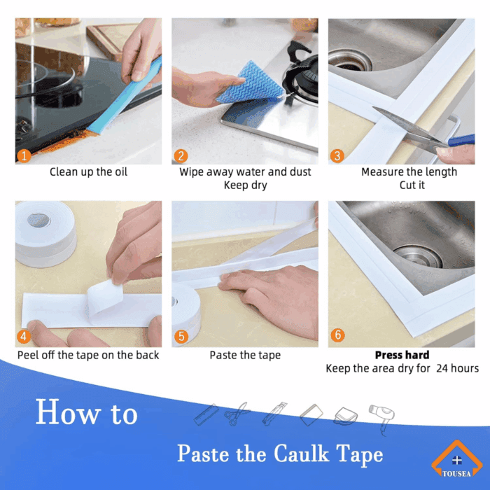 White Caulk Tape Waterproof Self Adhesive,White Bathroom Caulk Toilet Caulk Strip Bathtub Sealing Strip Tape for Bathroom Caulking Tape Shower Caulk - Image 5