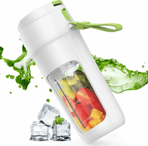 Portable Blender, 340 Ml Personal Juicer Cup,Usb Rechargeable,Household Fruit Mixer for Shakes and Smoothies,Easy to Clean,Bpa Free for Travel, Home and Office