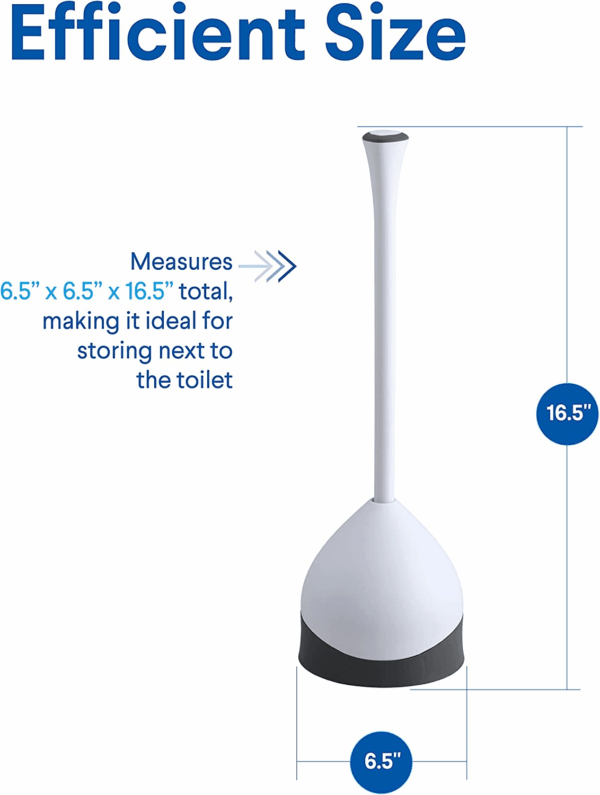 Toilet Plunger with Hideaway Caddy – Toilet Plunger for Bathroom, Bathroom Organizers & Storage, Bathroom Accessories, Toilet Unclogger, Plunger with Holder - Image 8