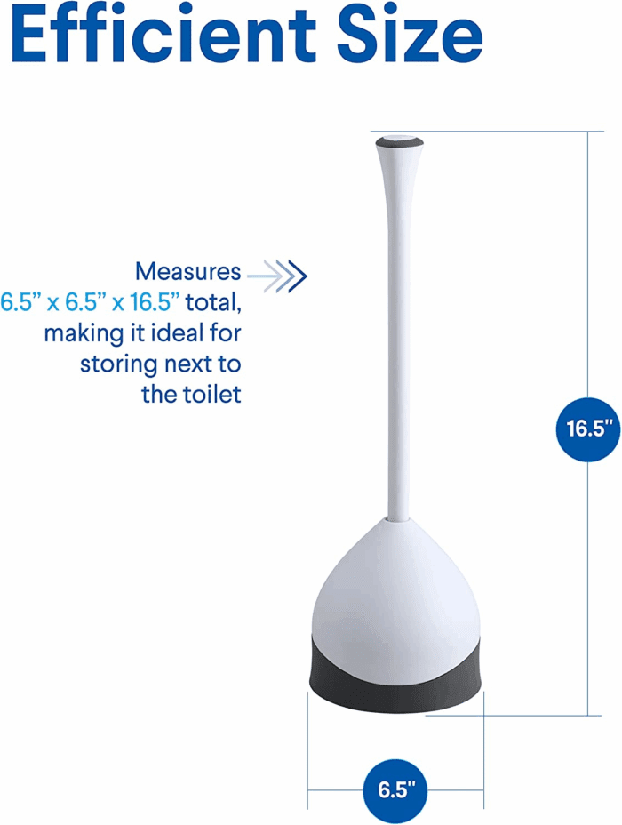 Toilet Plunger with Hideaway Caddy – Toilet Plunger for Bathroom, Bathroom Organizers & Storage, Bathroom Accessories, Toilet Unclogger, Plunger with Holder - Image 8
