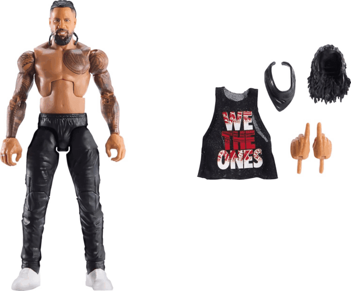 WWE Elite Action Figure & Accessories, Series #114 6-Inch Collectible Jimmy USO with 25 Articulation Points & Swappable Hands