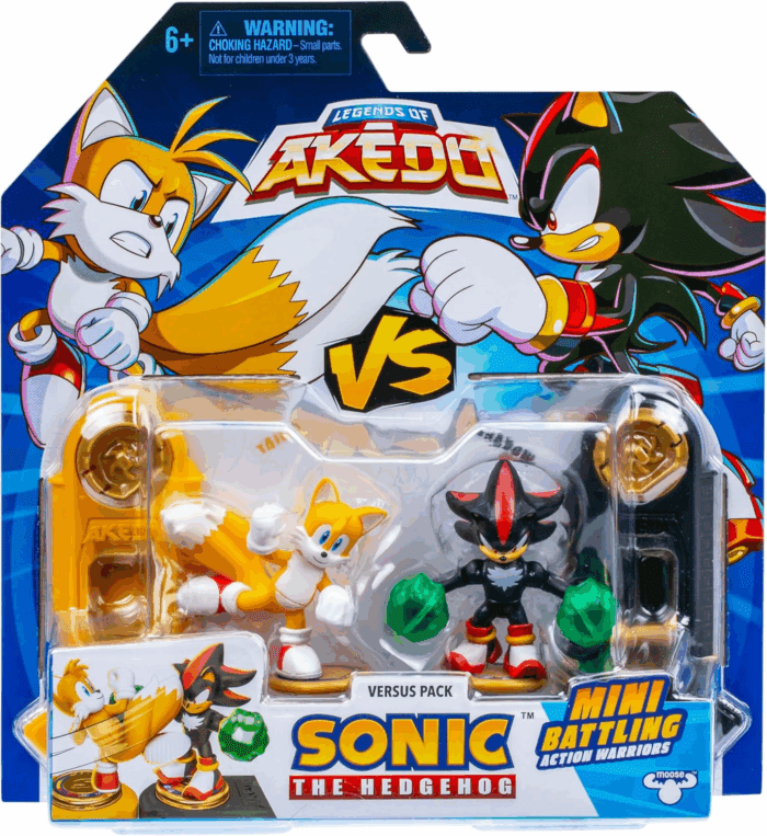 Sonic the Hedgehog versus Pack with Tails and Shadow, Mini Collectable Battling Action Warriors, 2.25 Inches Tall, Contains 2 Battle Controllers - Image 2