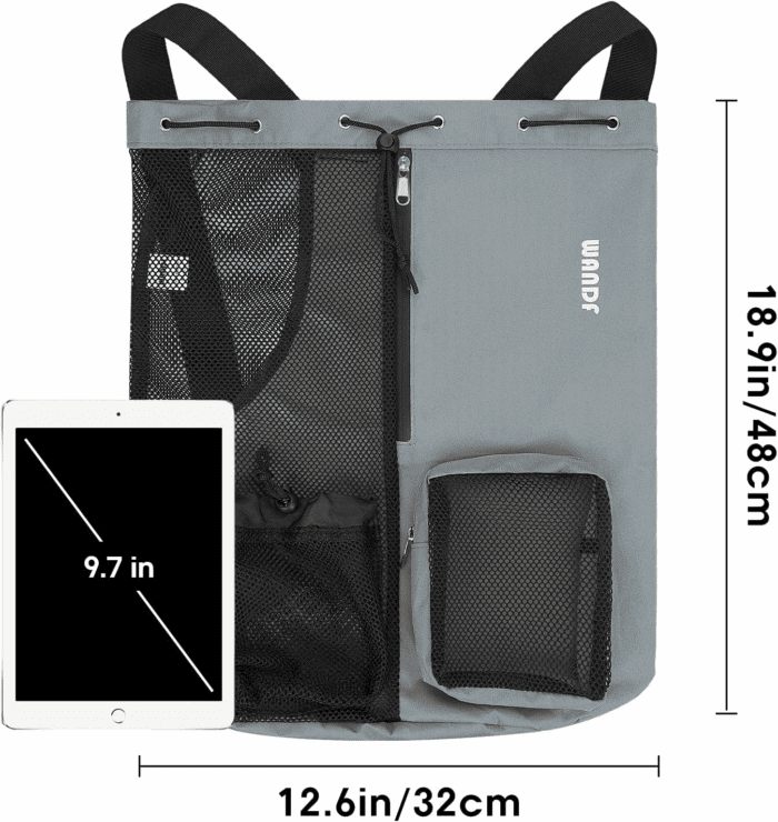 Swim Bag Mesh Drawstring Backpack with Wet Pocket for Swimming, Gym, and Workout Gear - Image 5