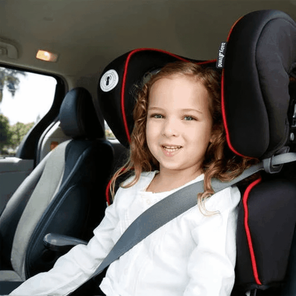 Yumi Folding Booster Car Seat with 2 Cup Holders, Gray - Image 3