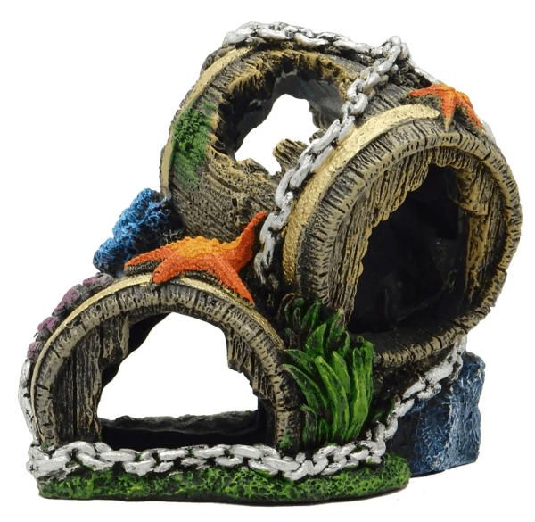 Barrel Aquarium Ornament - Multicolor