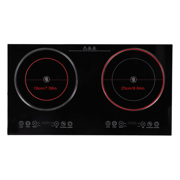 Electric Ceramic Cooktop,26.8 Inch 2 Burners Built-In Countertop Burners Cooker,2200W Electric Stove,11 Power Levels, Kids Lock & Timer,Led Touch Control,Overheat - Image 2