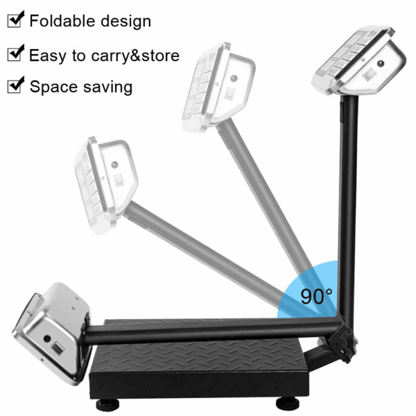 220Lb Weight Electronic Platform Scale,Digital Floor Heavy Duty Folding Scales,Stainless Steel High-Definition LCD Display, Perfect for Postal Luggage Shipping Mailing Package Price Computing - Image 2