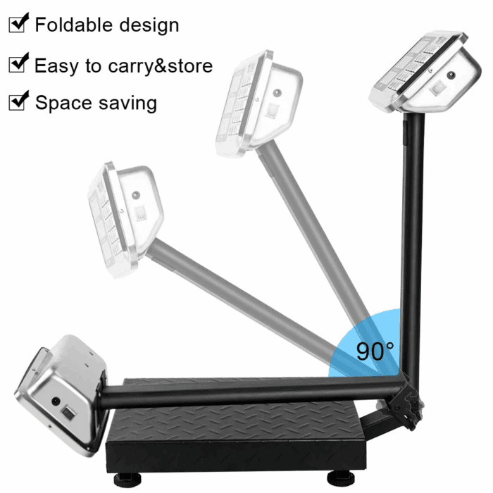 220Lb Weight Electronic Platform Scale,Digital Floor Heavy Duty Folding Scales,Stainless Steel High-Definition LCD Display, Perfect for Postal Luggage Shipping Mailing Package Price Computing - Image 2