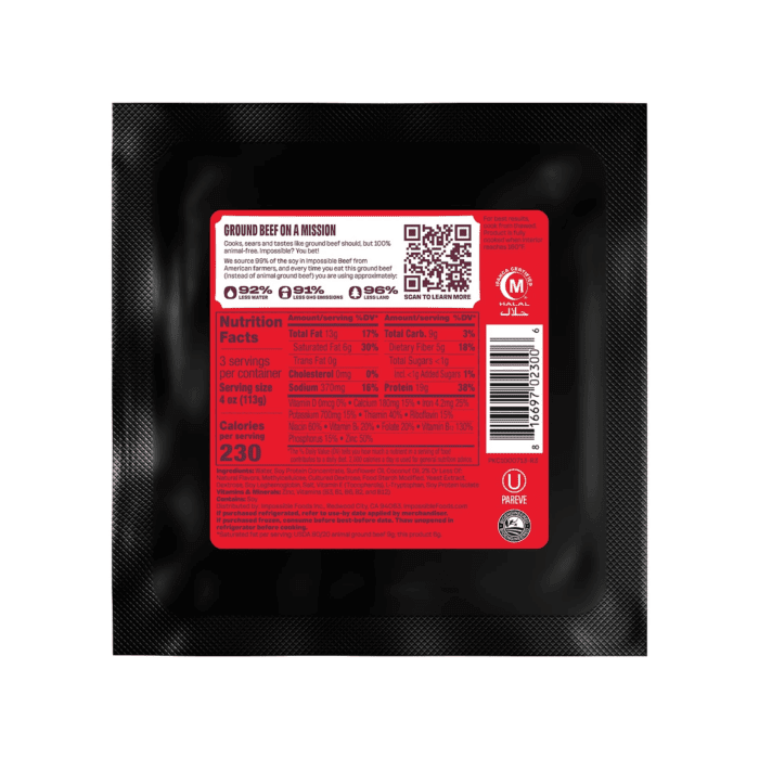 Ground Beef Meat from Plants, 12 Oz Brick (Frozen) - Image 4