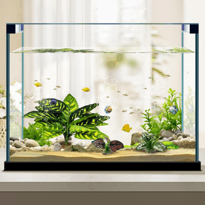 Reptile Artificial Plants, Terrarium Plants Decorations Supplies, Aquarium Fish Tank Plant, Amphibian Habitat Hideout Tank Accessories(L Set-3Pcs/B) - Image 6
