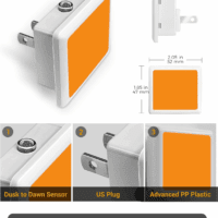 Amber Night Light[2 Pack], Night Lights Plug into Wall, LED Plug in Nightlight with Dusk-To-Dawn Sensor, 0.3W Dim Night Light for Sleep, Bedroom, Bathroom, Hallway, Non-Dimmable - Image 4