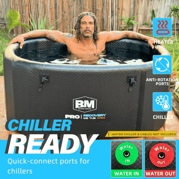 Inflatable Ice Bath Tub for Athletes - Cold Plunge Tub Compatible Water Chiller, Insulated Lid, EVA Groundsheet, Backpack, 115 Gallon, 59" L X 31.5" W X 23.6" H - Image 3