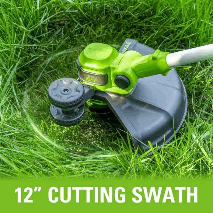 24V 12-Inch Cordless String Trimmer/Edger and Leaf Blower Combo Kit + 3 Bonus Spools, 2.0Ah Battery and Charger Included - Image 3