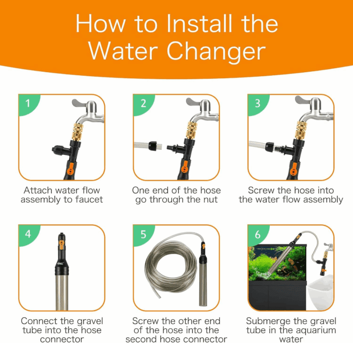 Upgrade Aquarium Water Changer Kit, Semi-Automatic Fish Tank Gravel Cleaner, with 33 FT Water Hose, Flow Control Valve - Image 5