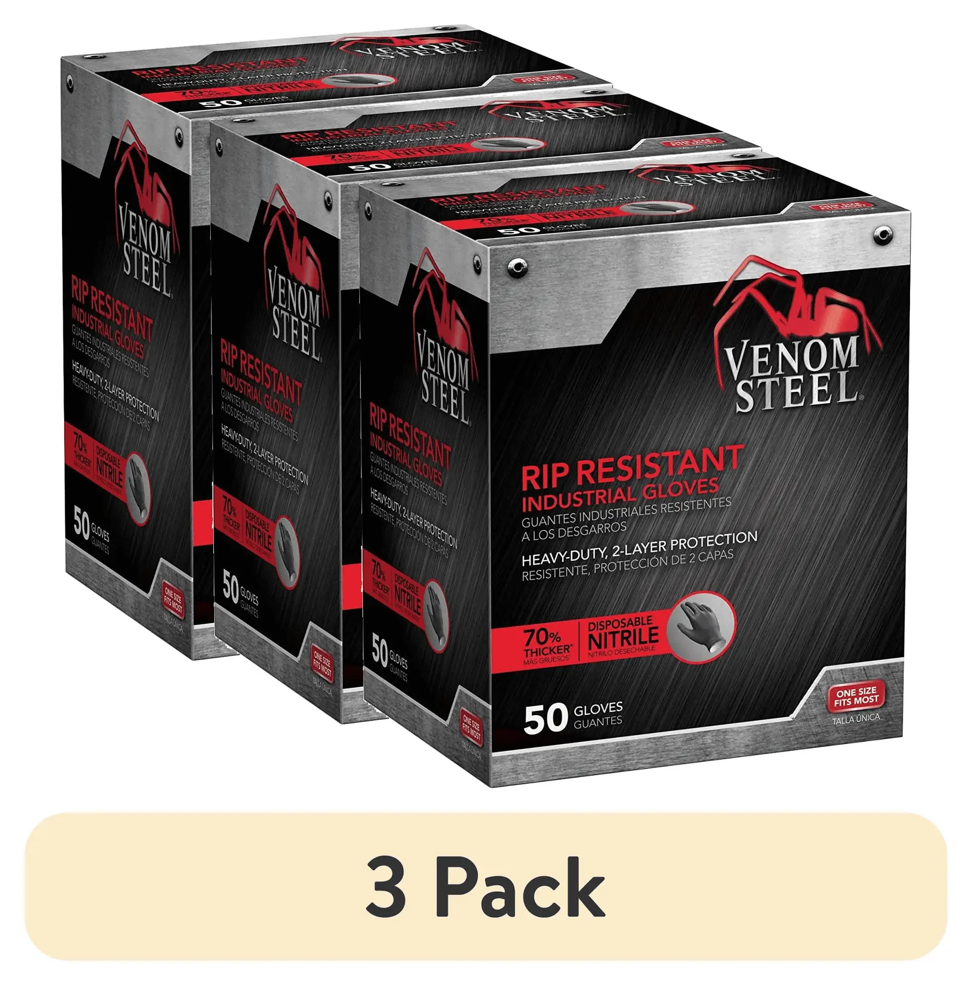 Premium Industrial Black Nitrile Gloves, One Size Fits Most, 50 Ct - Image 8