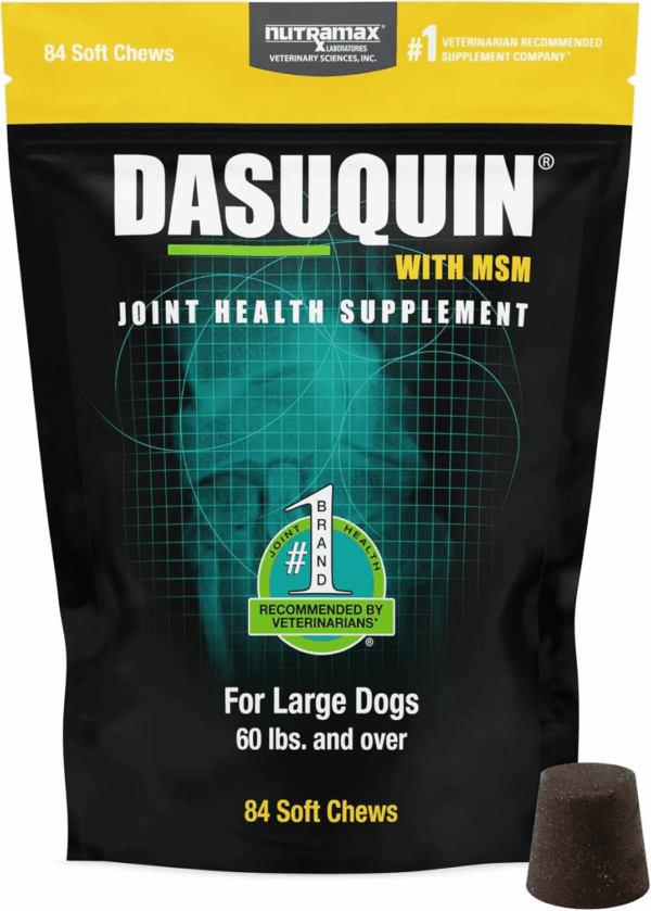 Dasuquin with MSM Joint Health Supplement for Large Dogs - with Glucosamine, MSM, Chondroitin, ASU, Boswellia Serrata Extract, and Green Tea Extract, 84 Soft Chews