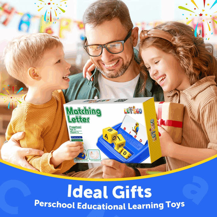 Learning Games for Kids Ages 3-8, Matching Letter Game for Kids Toys Ages 3-8 Educational Toys for 3-8 Year Olds Boys Girls Birthday Party Gifts for 3-8 Year Olds Boys Girls Blue - Image 7